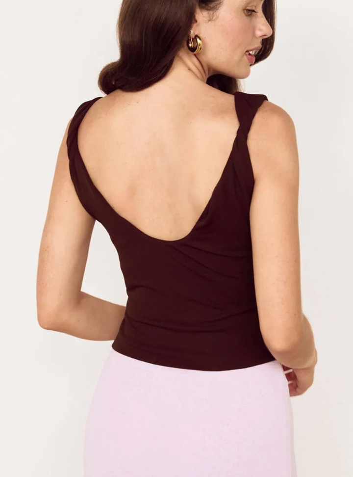 Aster Mesh Top - Chocolate