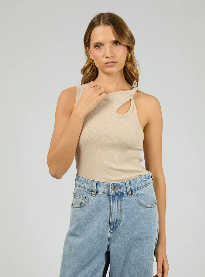Blake Rib Top - Oat