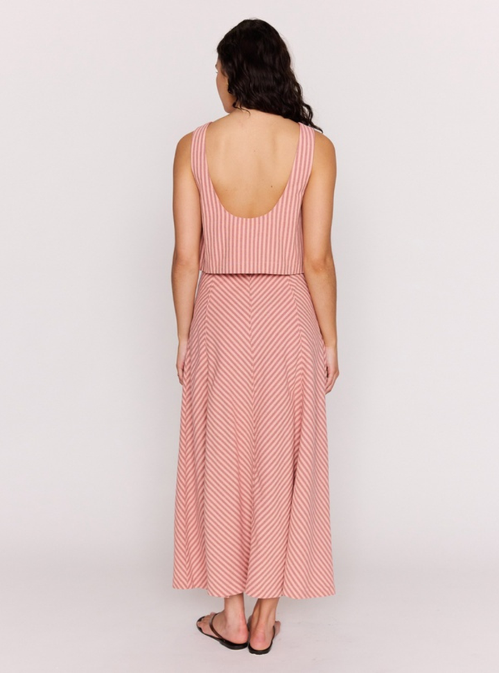 Paloma Low Back Top - Pink Stripe