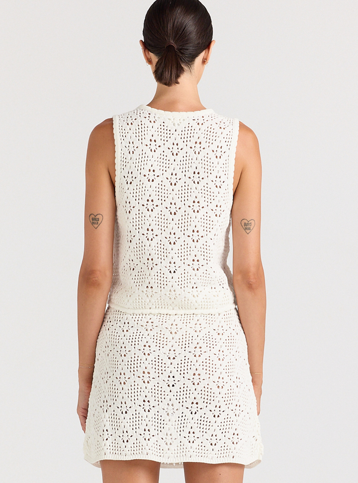 Messina V Knit Top - Vanilla