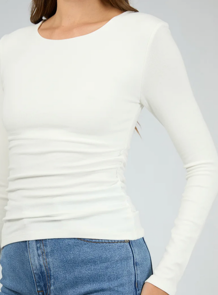 Kylie Long Sleeve Top - Vintage White