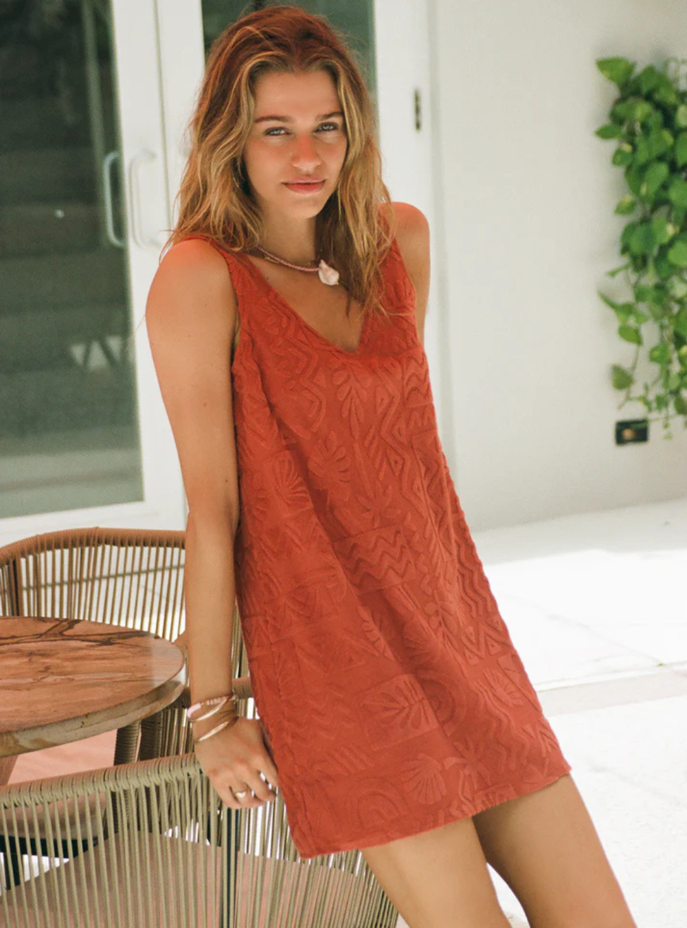 Mai Tai V Tunic Towelling Dress - Sienna