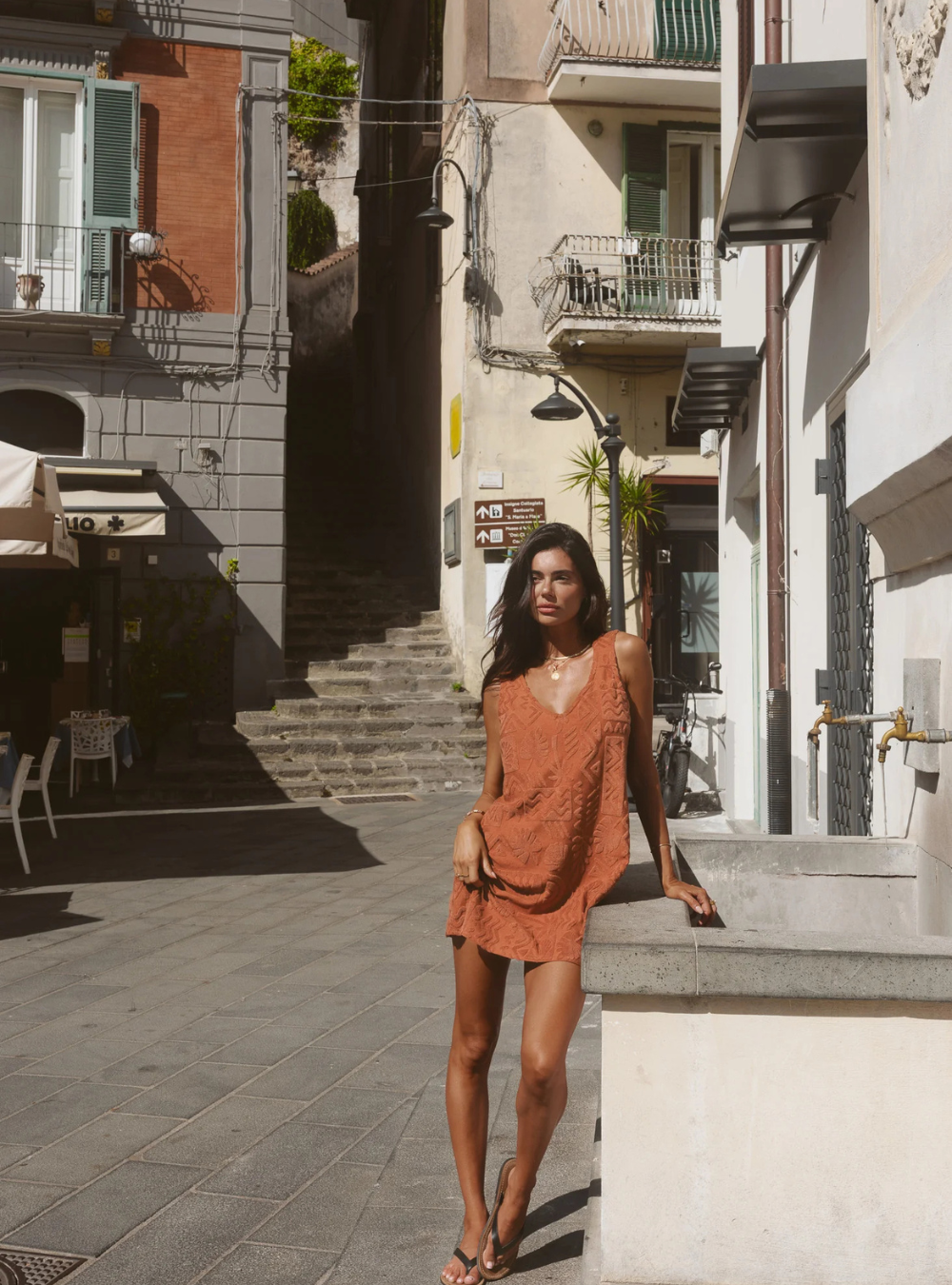 Mai Tai V Tunic Towelling Dress - Cinnamon