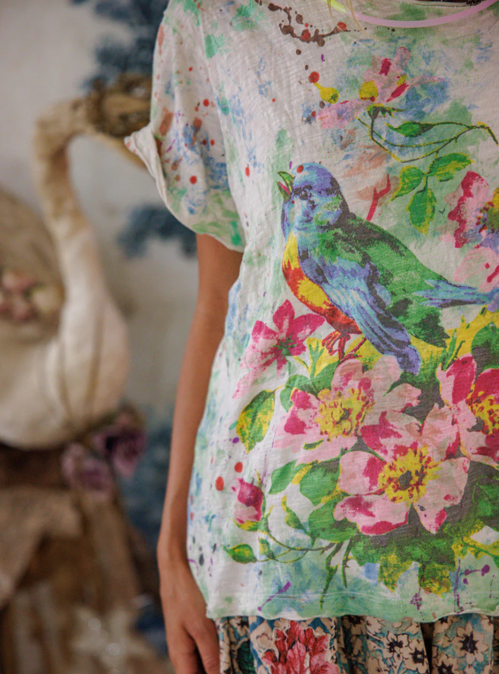 Magnolia Pearl Floral Songbird Art Class Tee 2567 - True