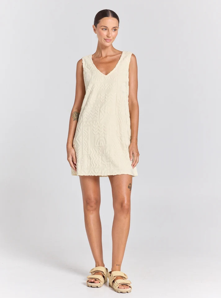 Mai Tai V Tunic Towelling Dress - Pearl