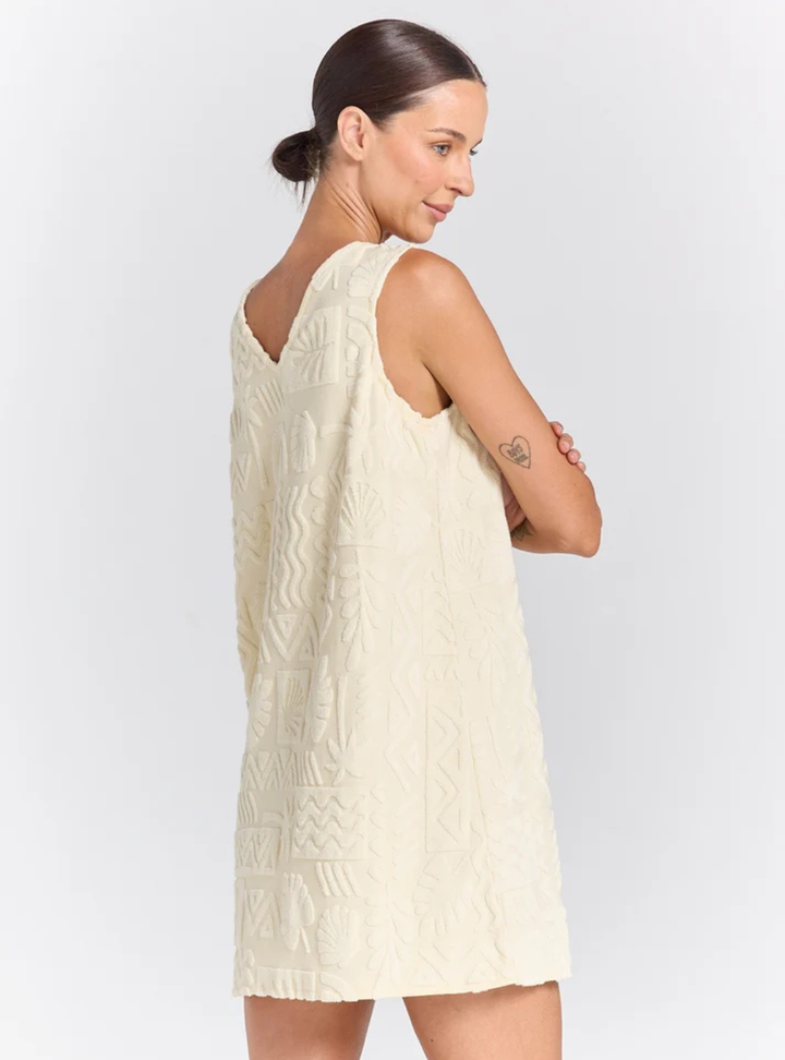 Mai Tai V Tunic Towelling Dress - Pearl