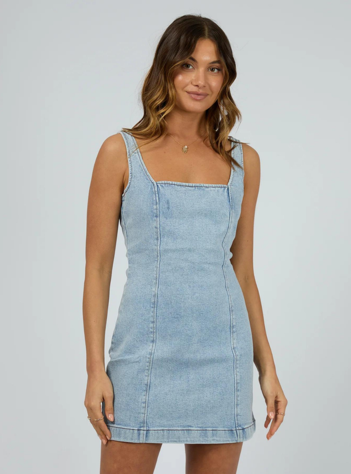 Twiggy Denim Dress - Light Blue