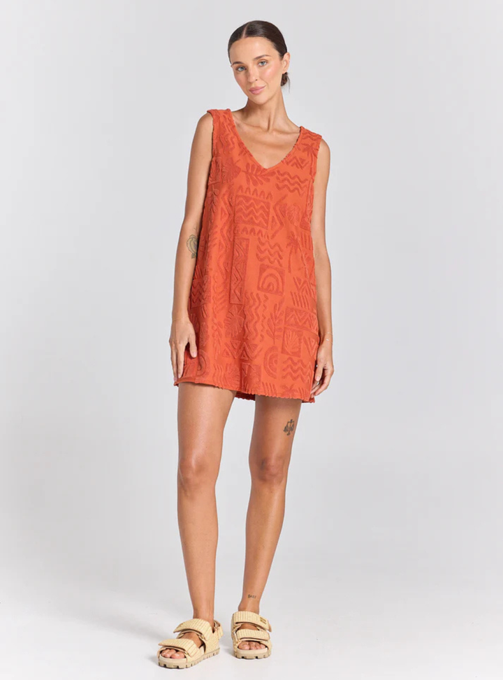 Mai Tai V Tunic Towelling Dress - Sienna