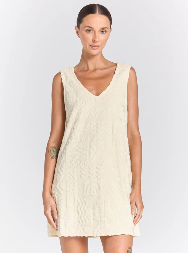 Mai Tai V Tunic Towelling Dress - Pearl