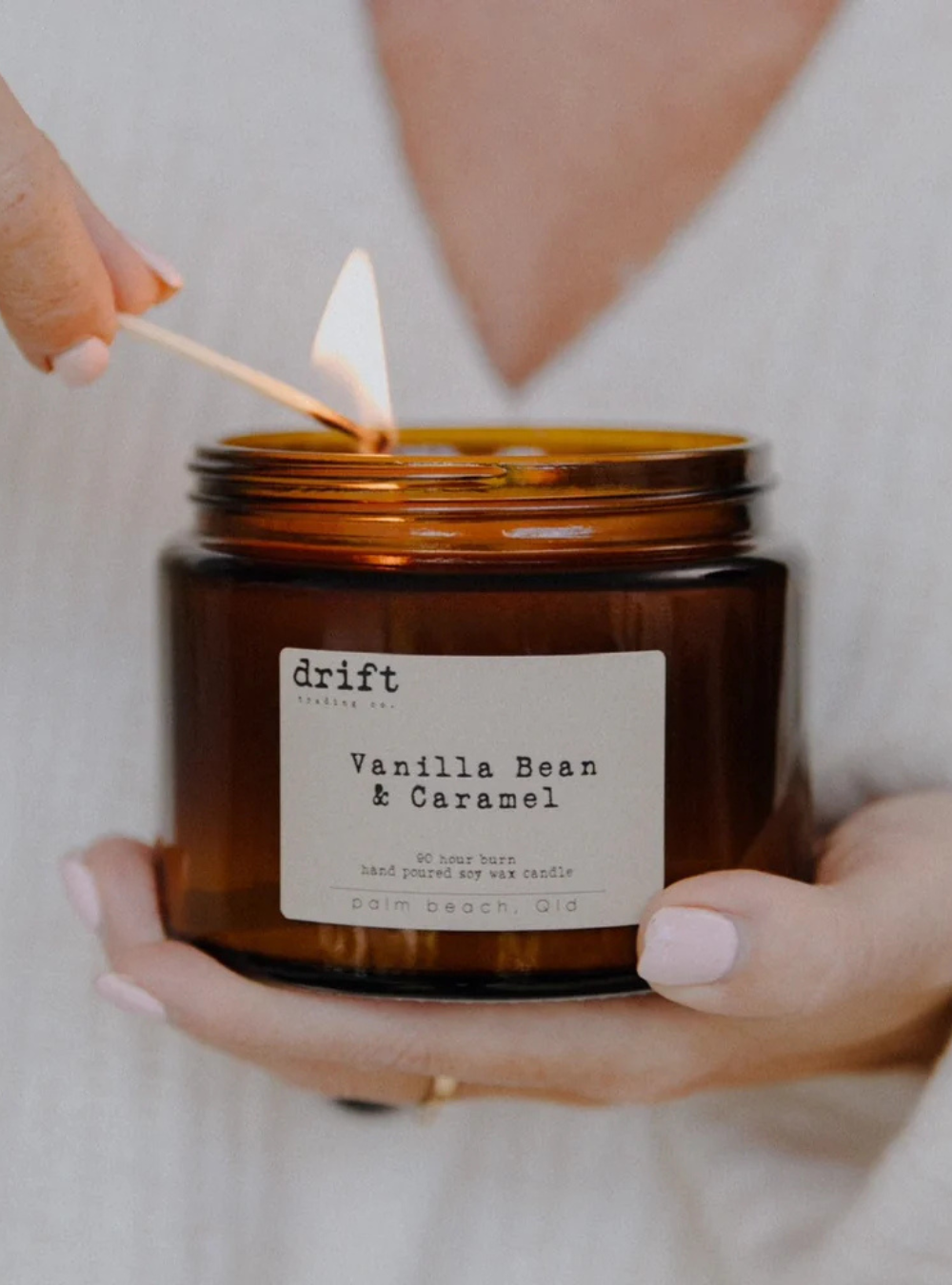 Vanilla Bean & Caramel Eco Soy Wax Candle (XL Amber)