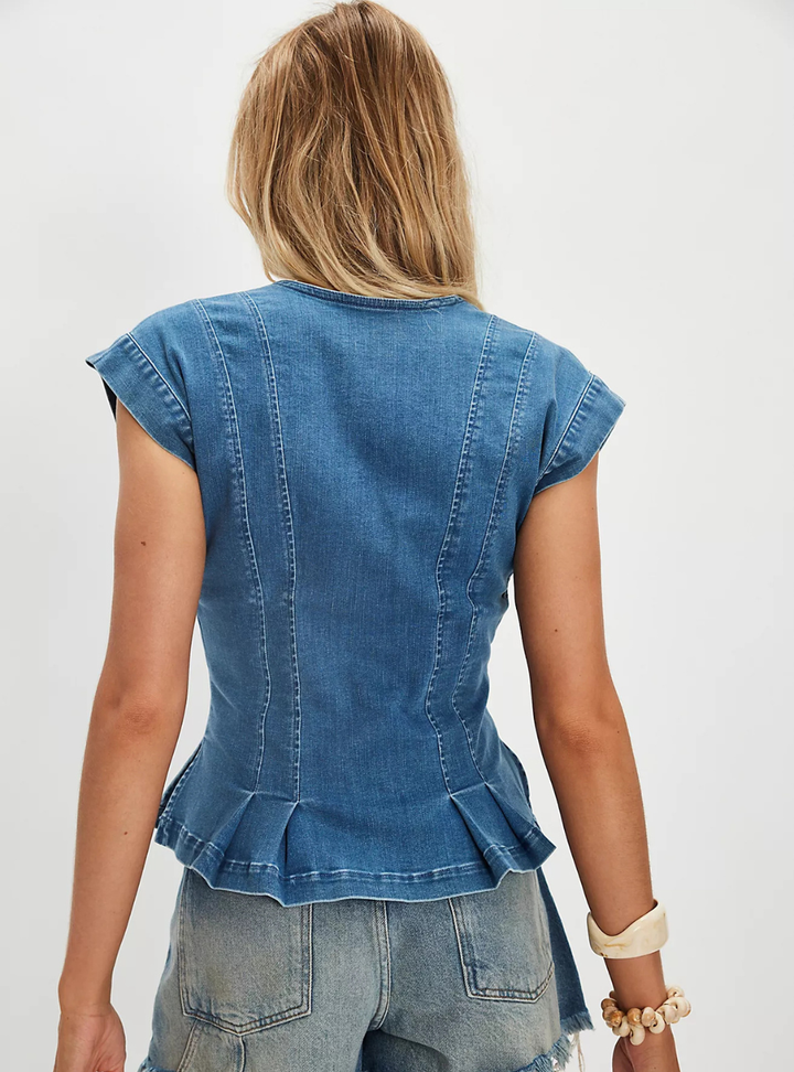 Dylan Denim Vest - Medium Blue