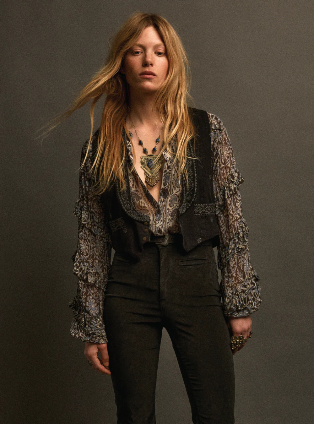 Lupita Vest - Charro Black