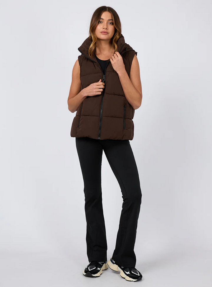 Remi Luxe Puffer Vest - Brown