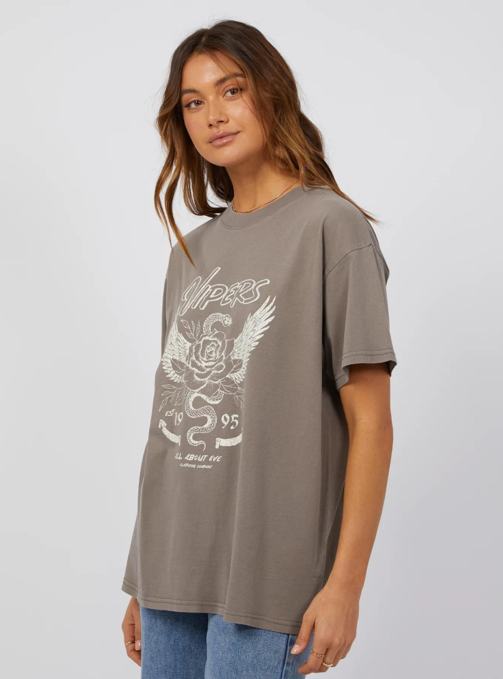 Viper Oversized Tee - Charcoal