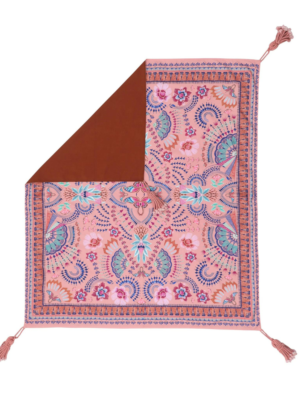 Wandering Folk Picnic Rug - Rosa