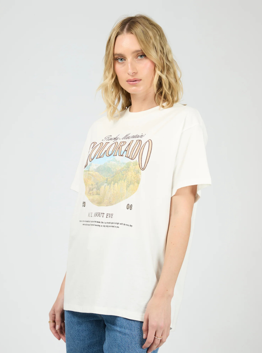 Rocky Mountains Relaxed Tee - Vintage White