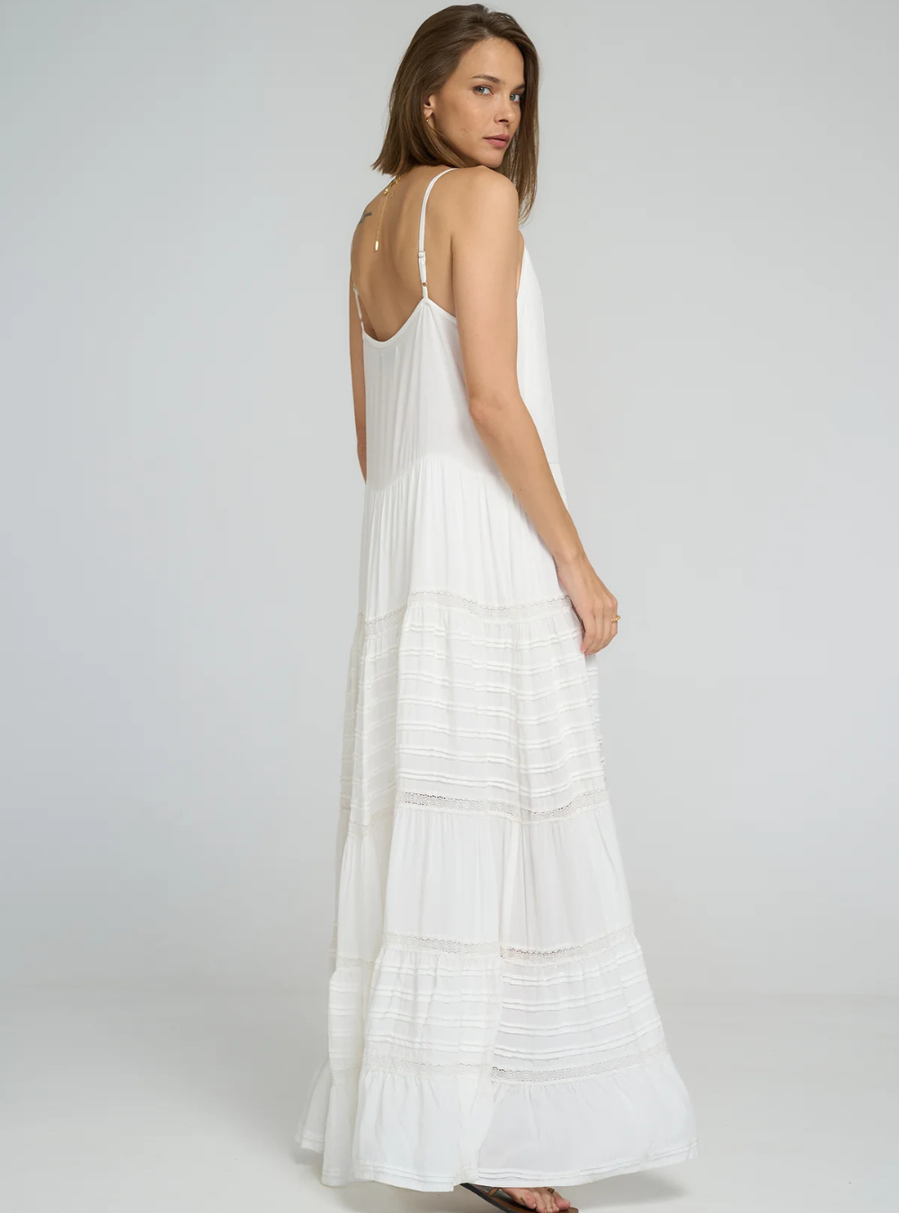 Golden Meadow Dress - White