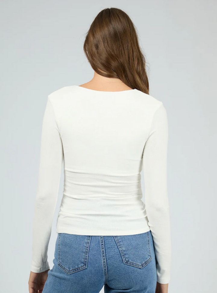 Kylie Long Sleeve Top - Vintage White