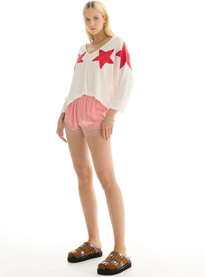 Star College Batwing Tee - White