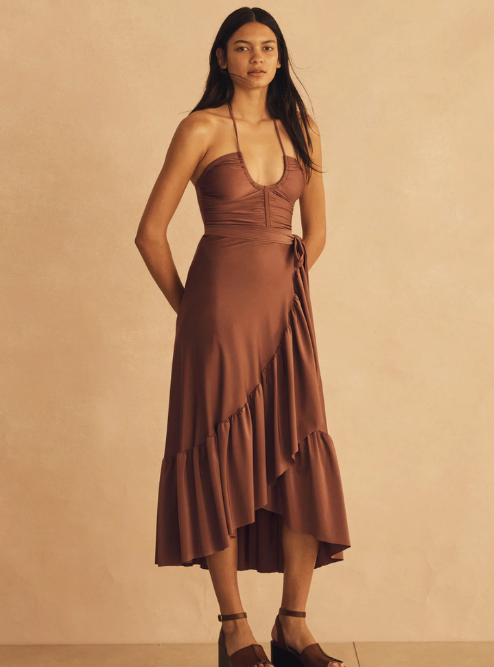 Roma Di Sera Lycra Ruffle Wrap Skirt