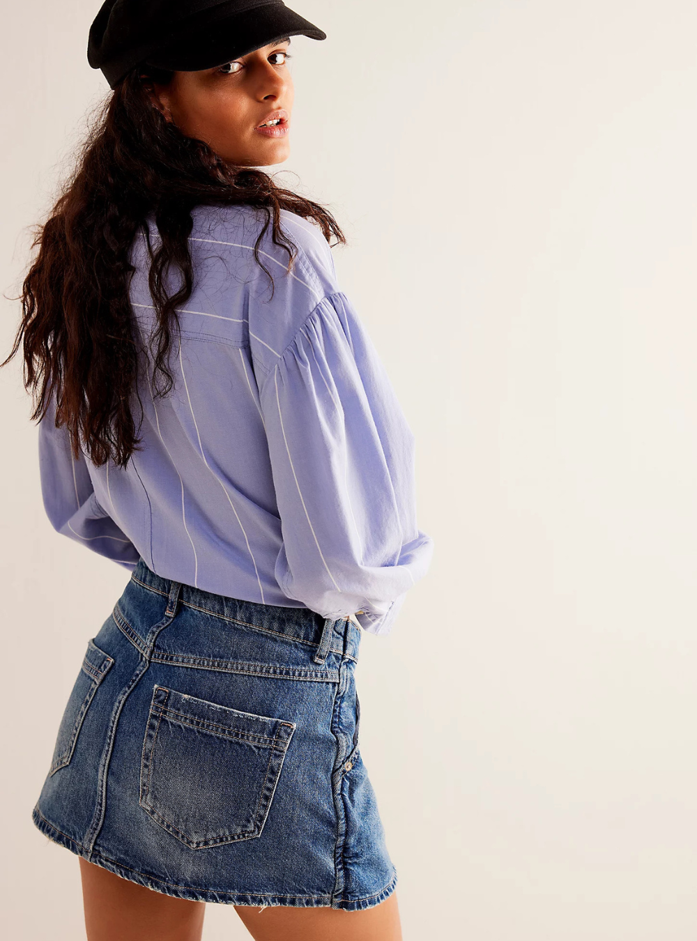 Wynne Denim Skirt - Cornflower