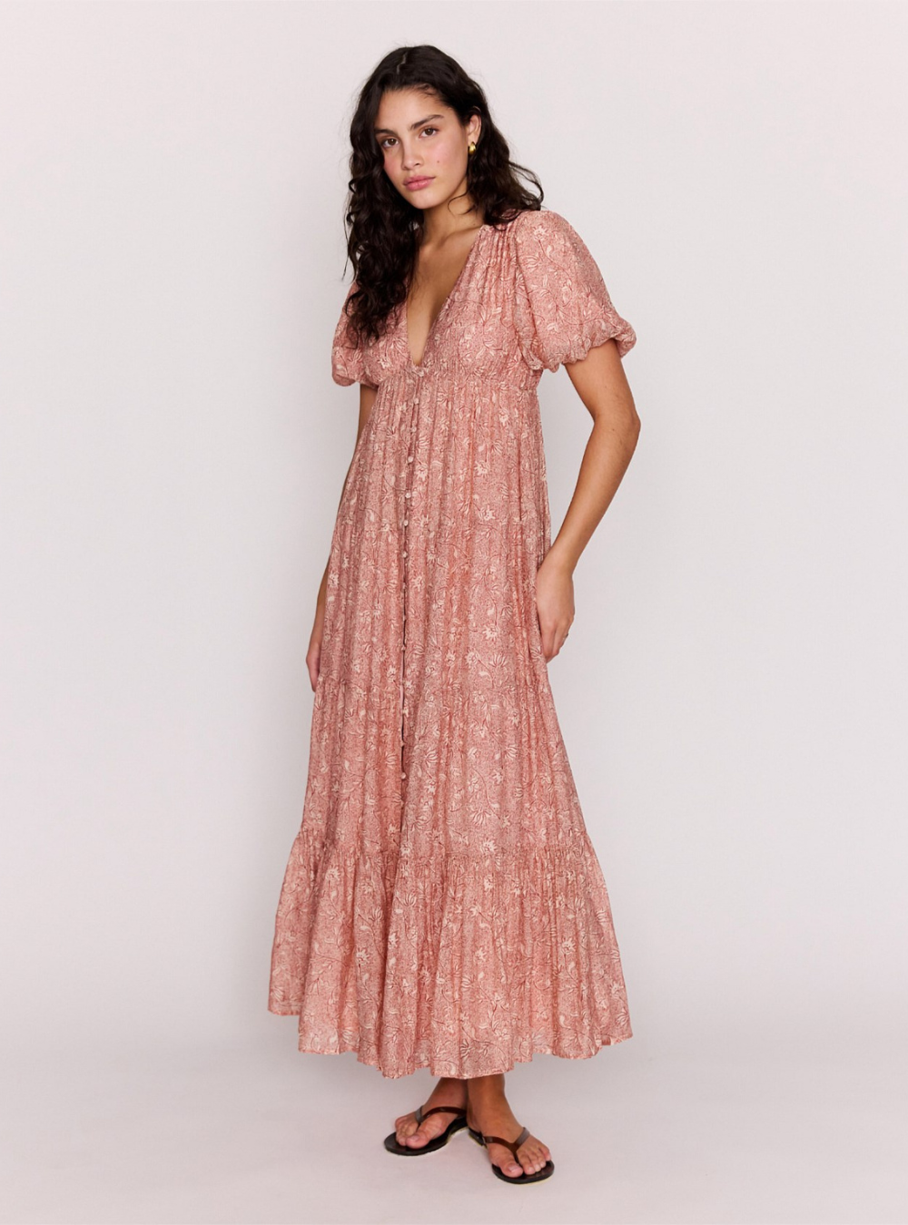 Yasmin Tiered Maxi Dress - Boho Floral