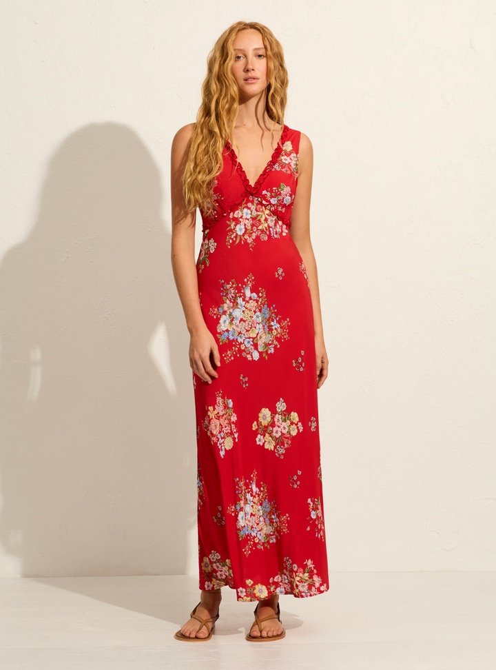 Yolanda Maxi Dress - Red Amoure Floral