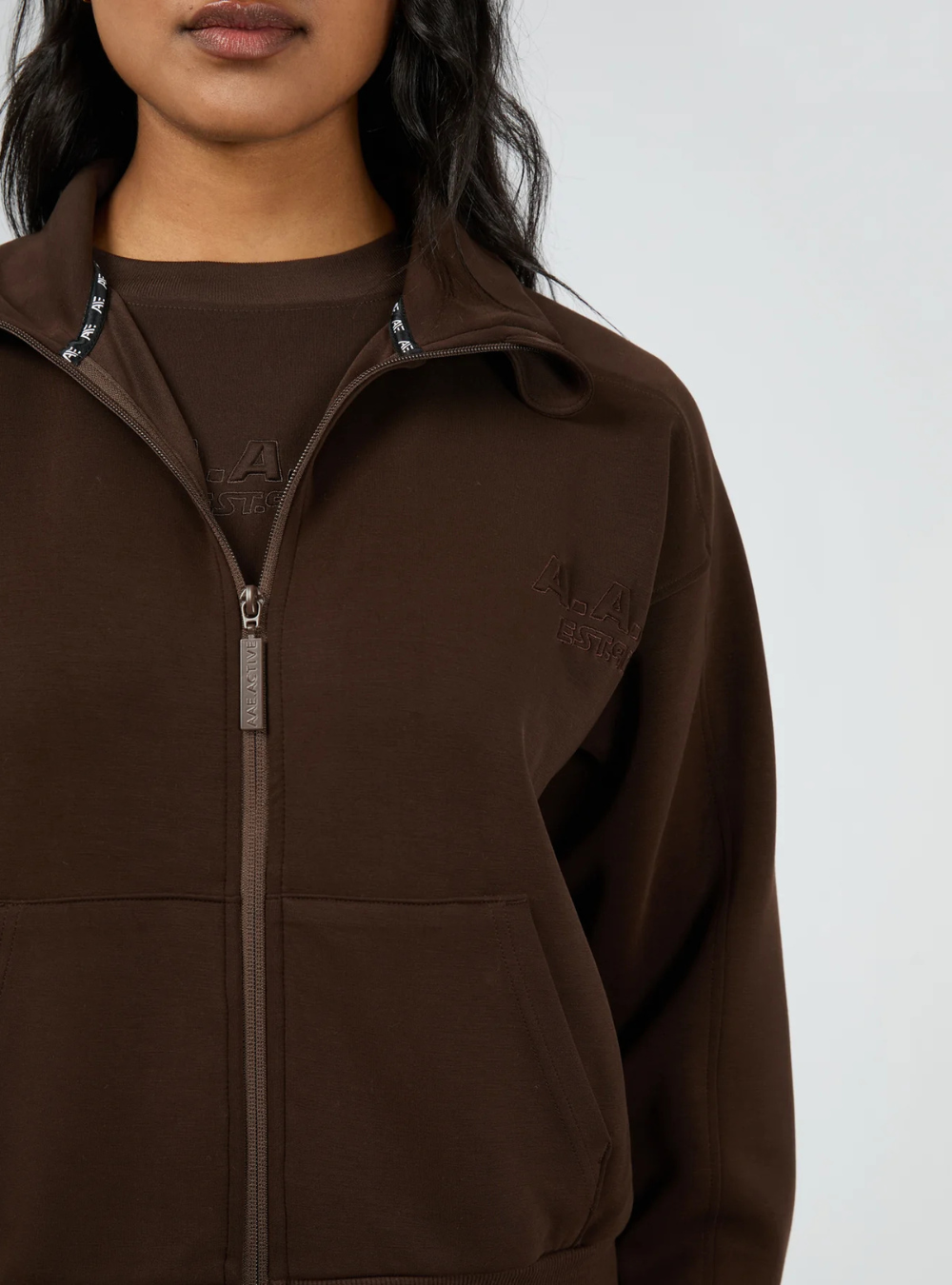 Luxe Active Zip Through - Brown