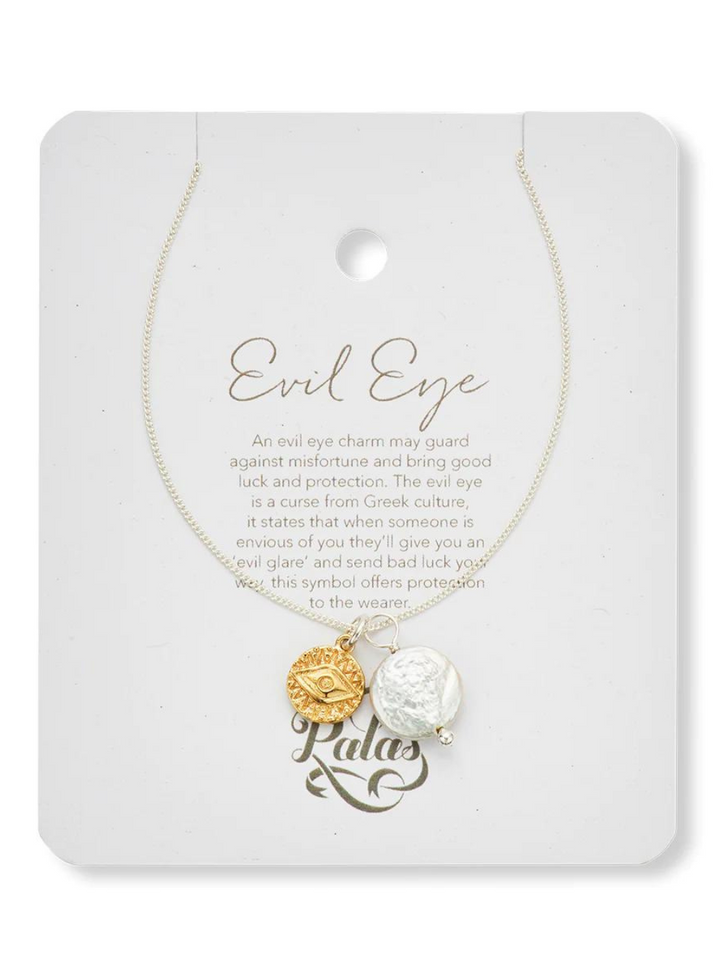 Evil Eye & Pearl Amulet Necklace