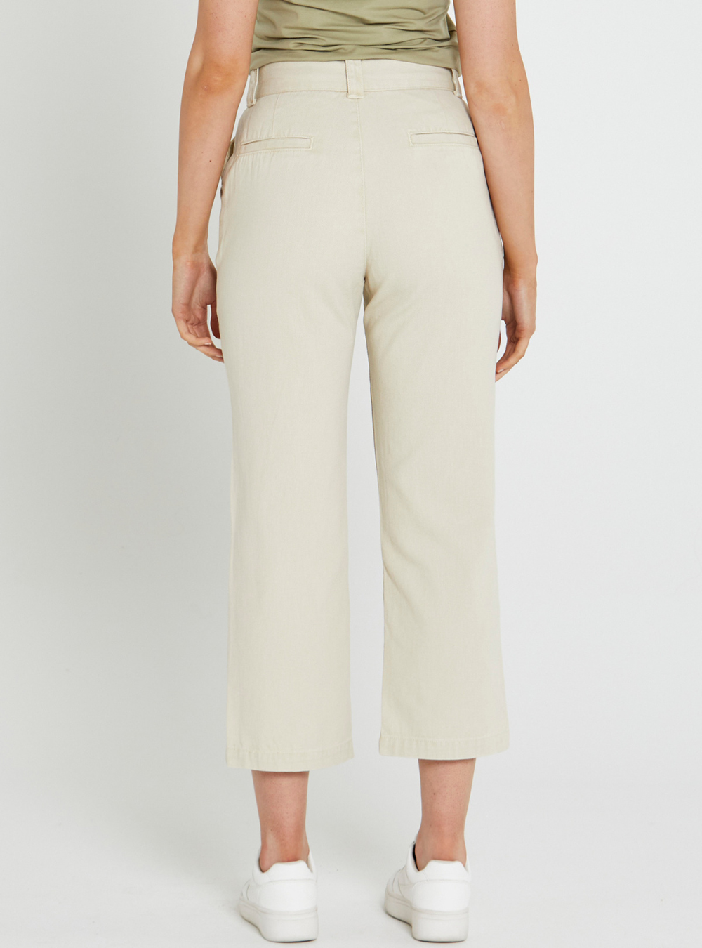 Carolina Straight Leg High Wasted Pant Beige