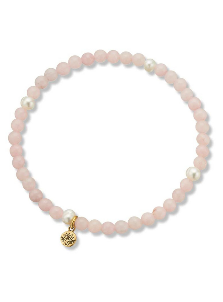 Rose Quartz & Pearl Prosperity Gem Bracelet