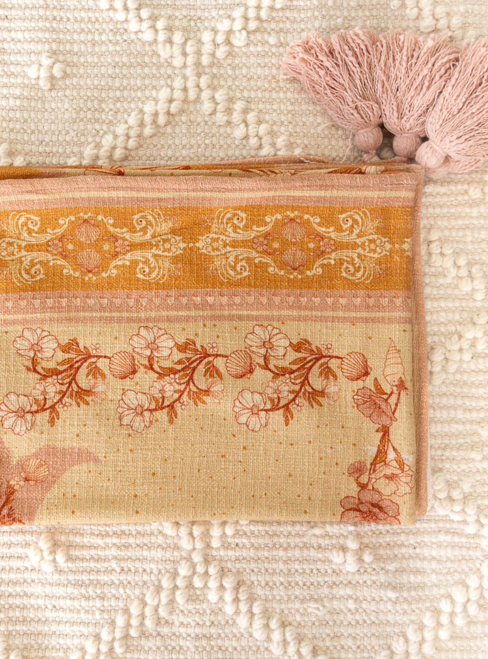 Oceania Throw Rug - Rose Pink & Golden Mustard