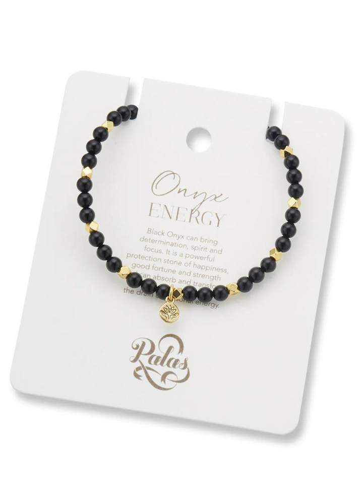 Onyx - Aura of Gold Gem Bracelet