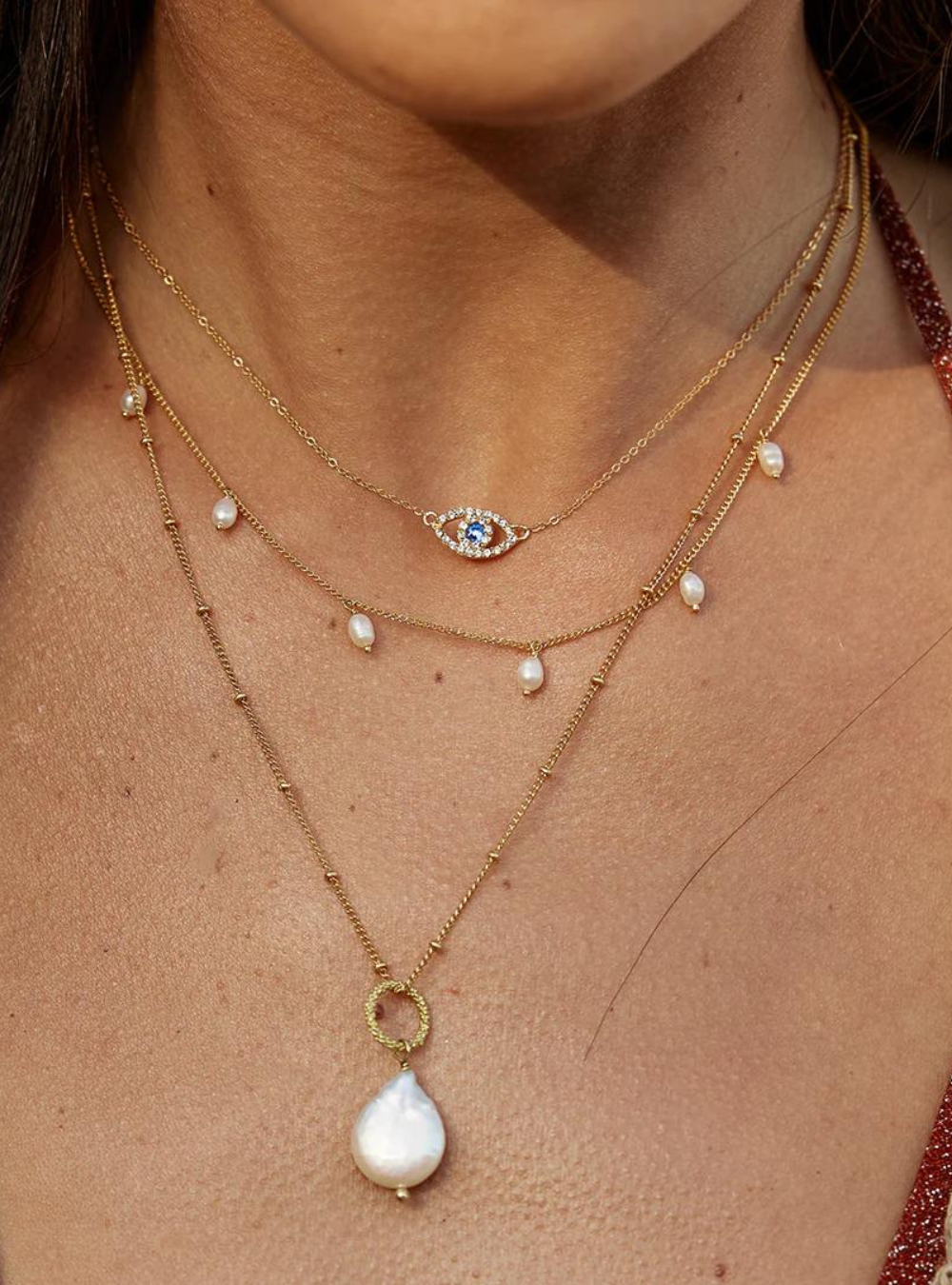 Positano Pearl & Chain Necklace