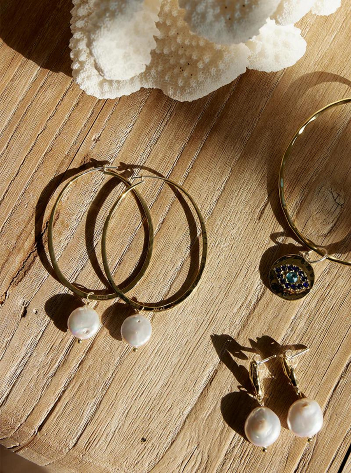 Icaria Hoop Pearl Earrings