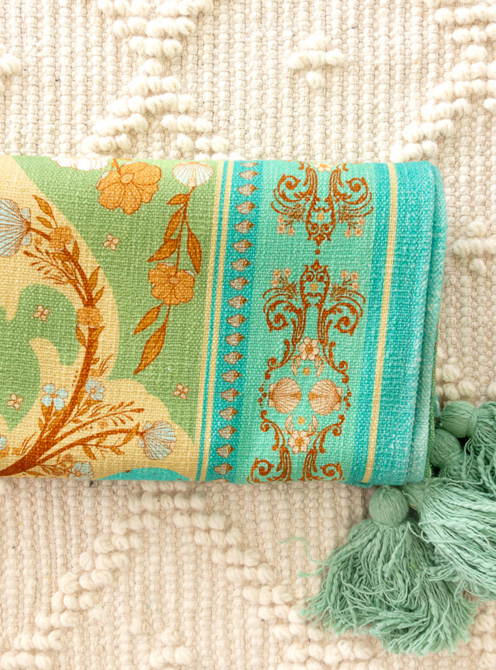 Oceania Throw Rug - Summer Green & Sea Blue