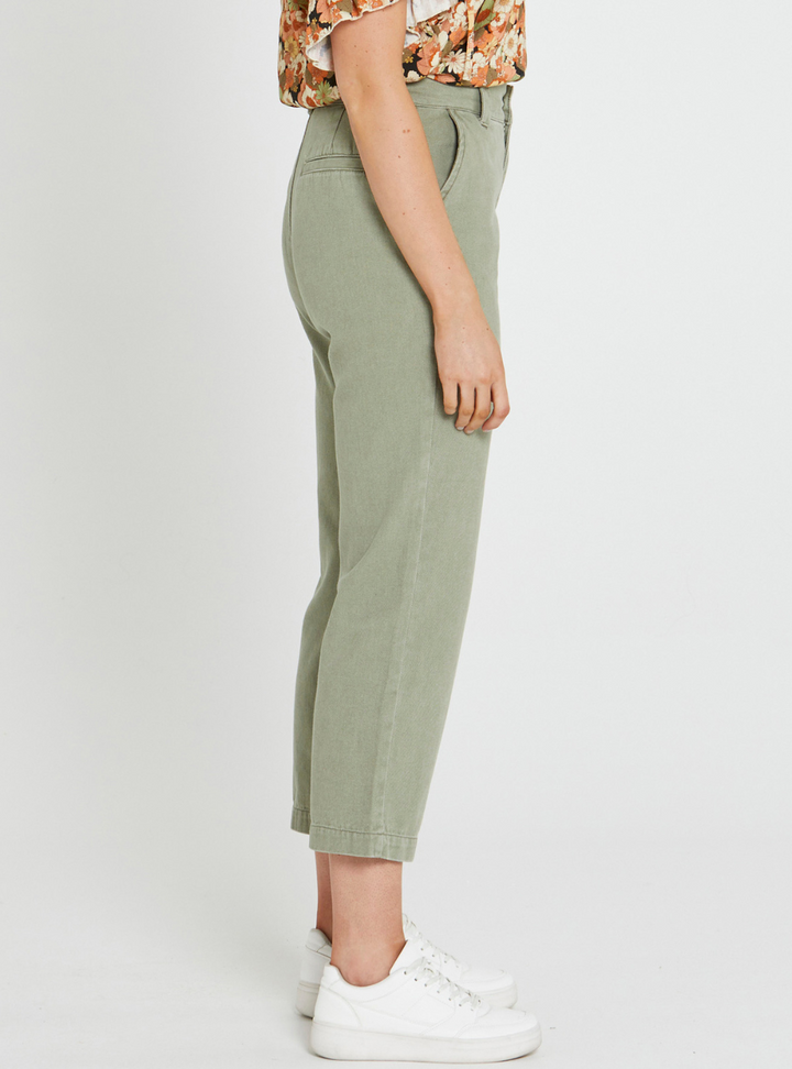 Carolina Straight Leg High Wasted Pant Sage Green