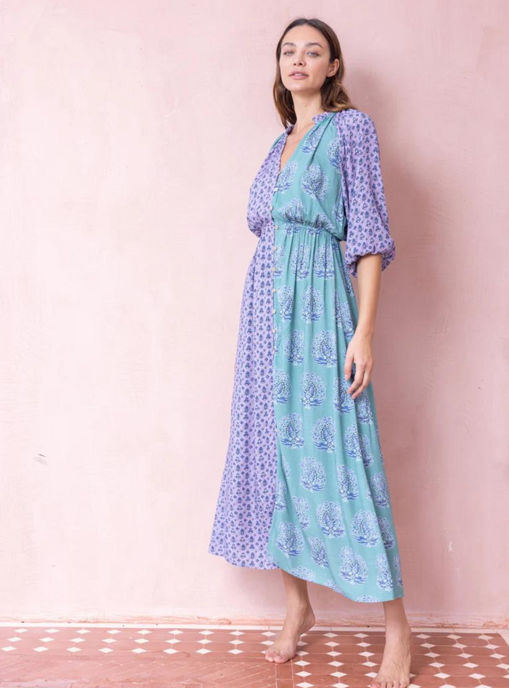 Pandora Harmony Maxi Dress - Everglade and Violet Patchwork